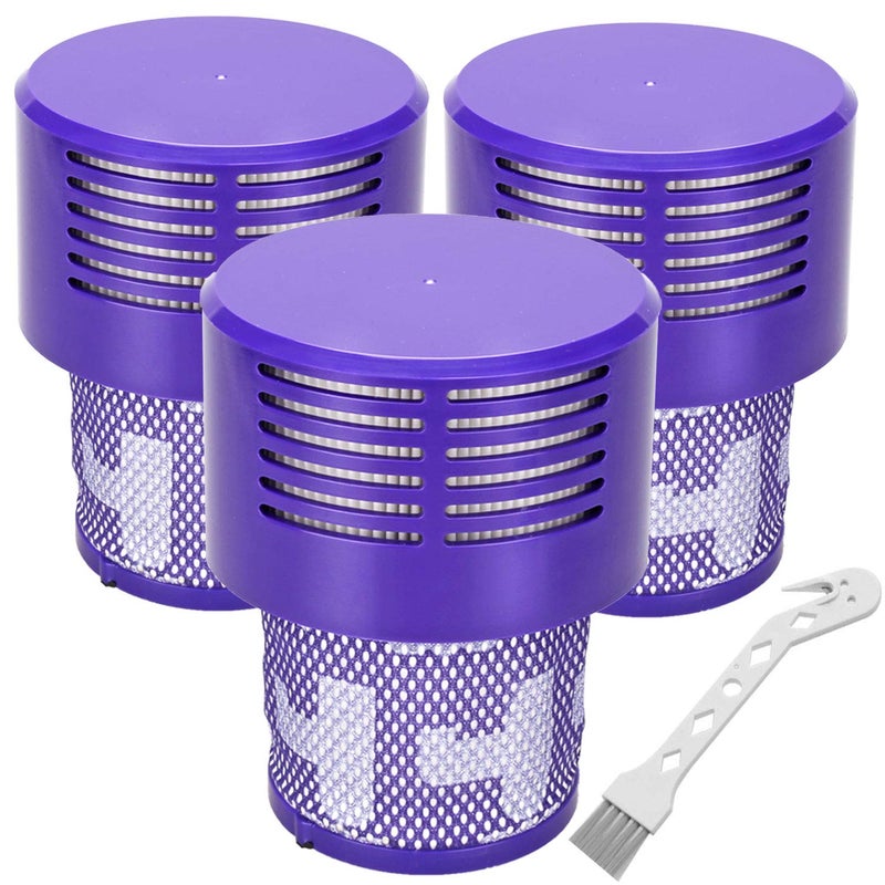 LhhTing Replacement V10 Filters for Dyson V10 Cyclone Series, V10 Absolute, V10 Animal, V10 Total Clean, SV12, Replace Part No. 969082-01, 3 Pack Filters and 1 Clean Brush - Image 1